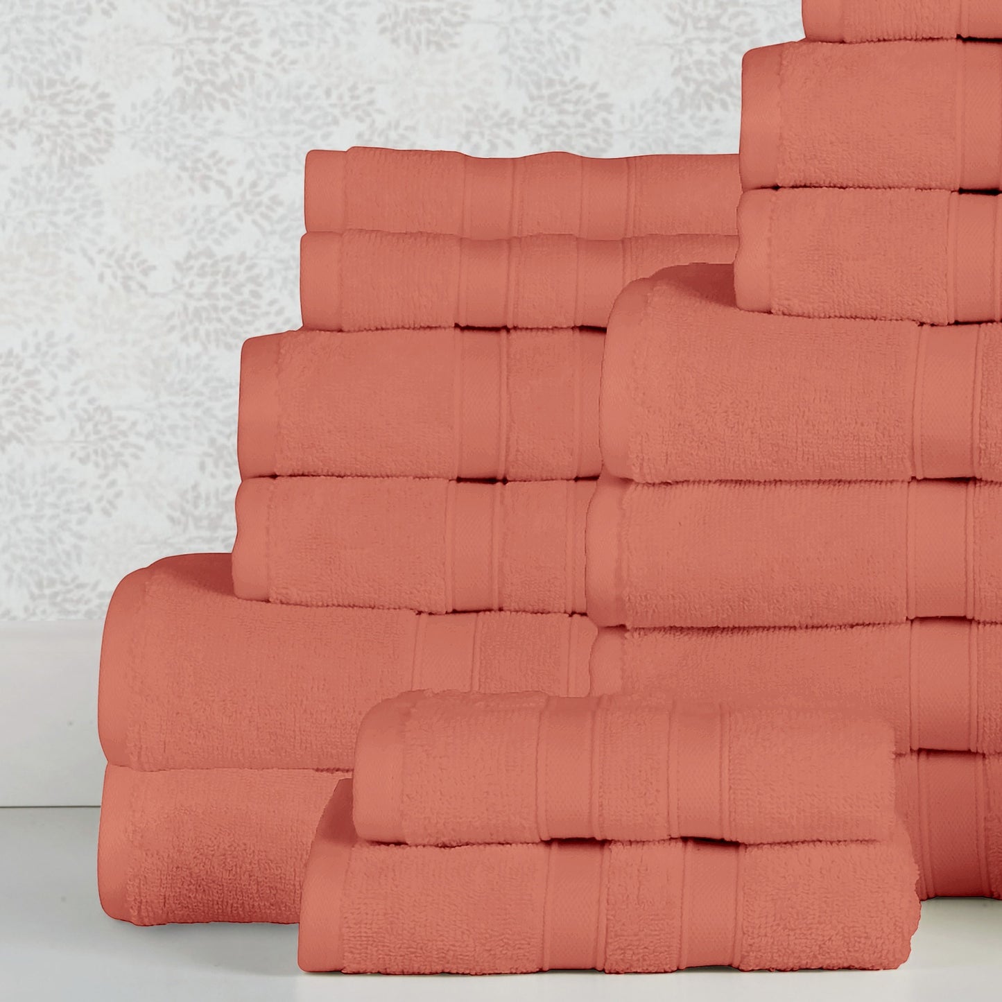 18 Piece 100% Egyptian Cotton Towel Set - Luxurious, Super Absorbent, Made in India - Includes Oversized 6 Bath towels, 6 hand towels, 6 washcloths