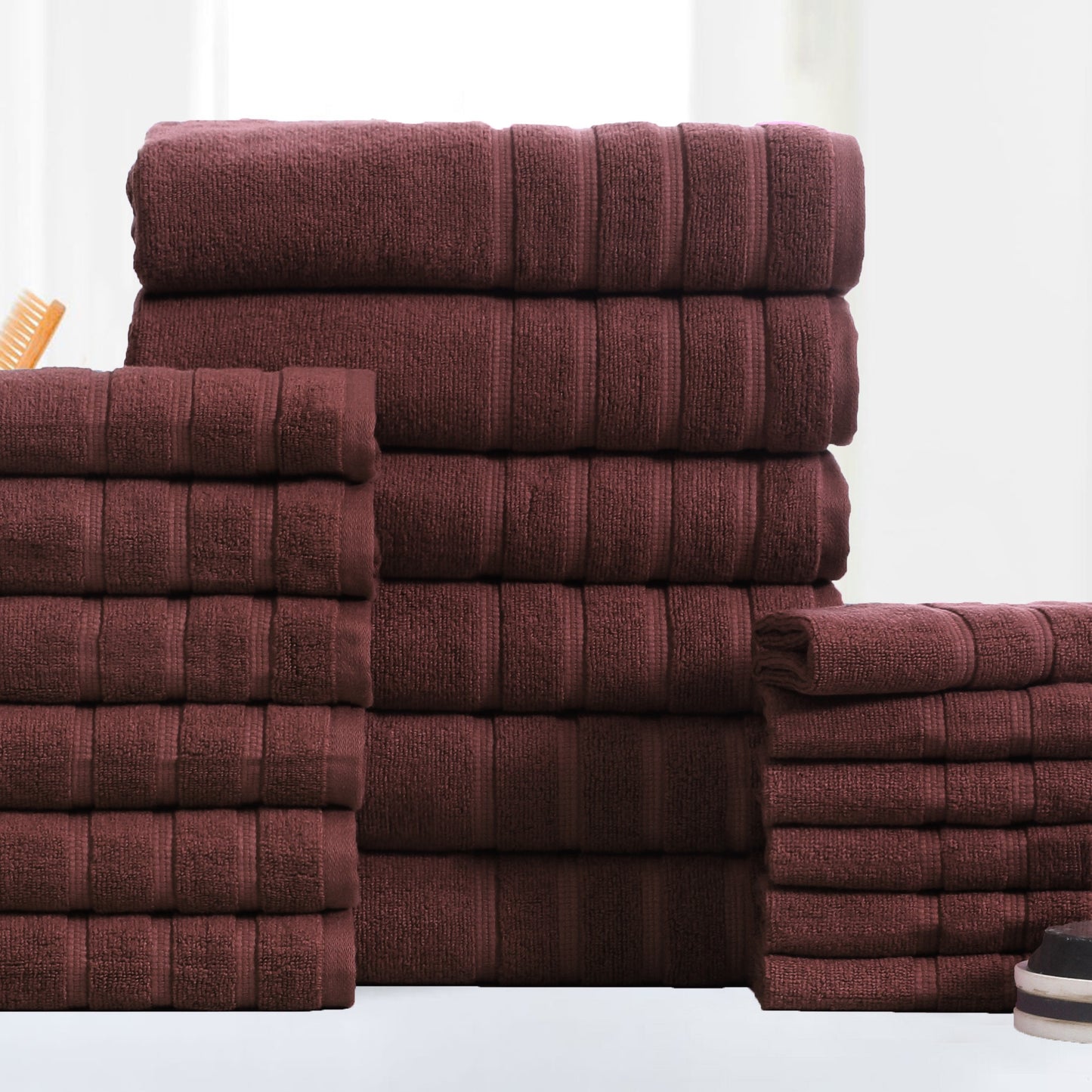 18 Piece Zero Twist Egyptian Cotton Towel Set
