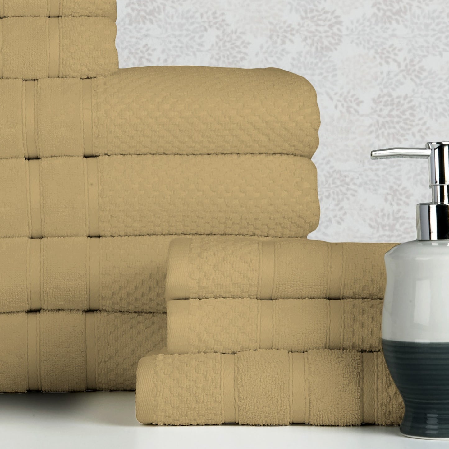 18 Piece 100% Egyptian Cotton Towel Set - Luxurious, Super Absorbent, Made in India - Includes Oversized 6 Bath towels, 6 hand towels, 6 washcloths
