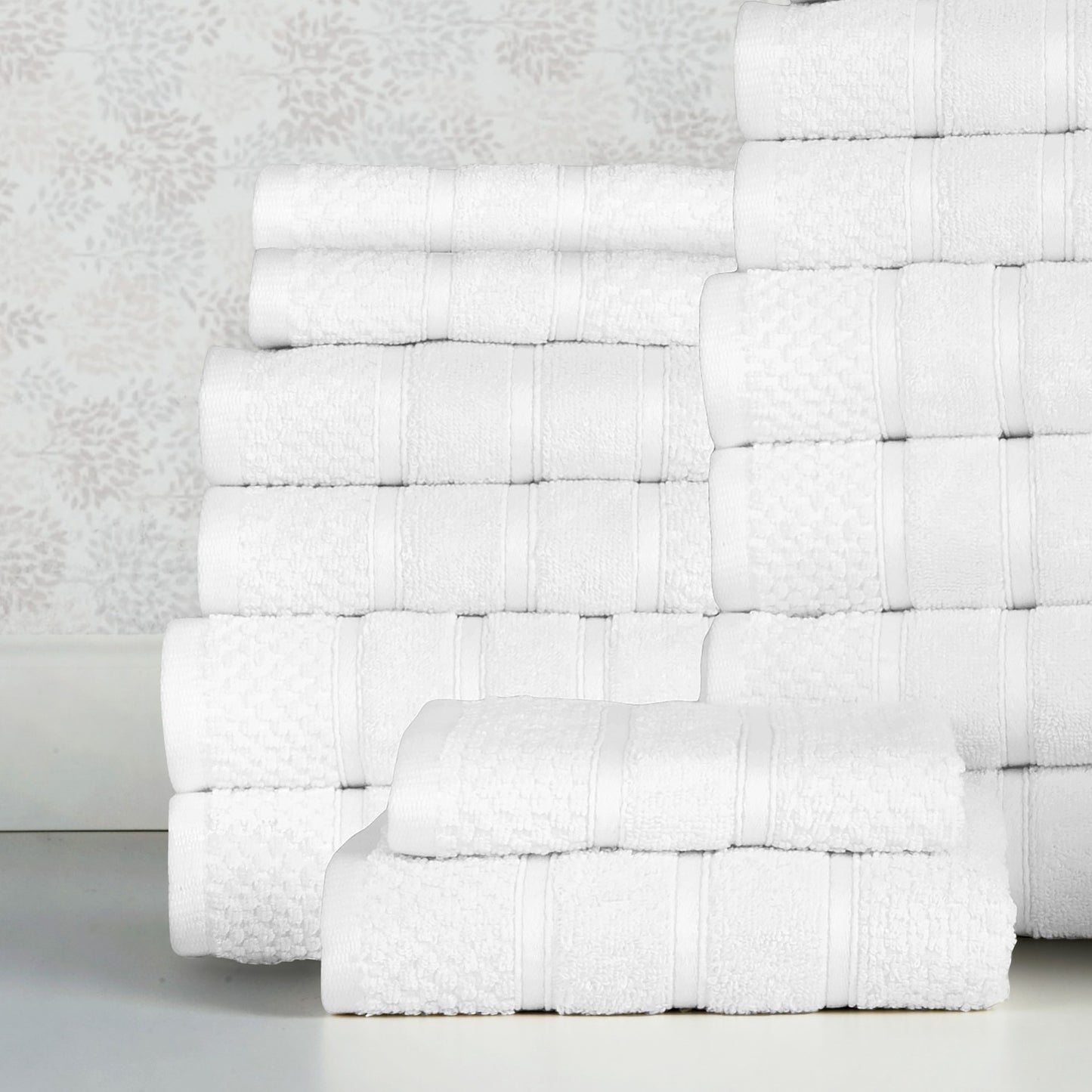 18 Piece 100% Egyptian Cotton Towel Set - Luxurious, Super Absorbent, Made in India - Includes Oversized 6 Bath towels, 6 hand towels, 6 washcloths