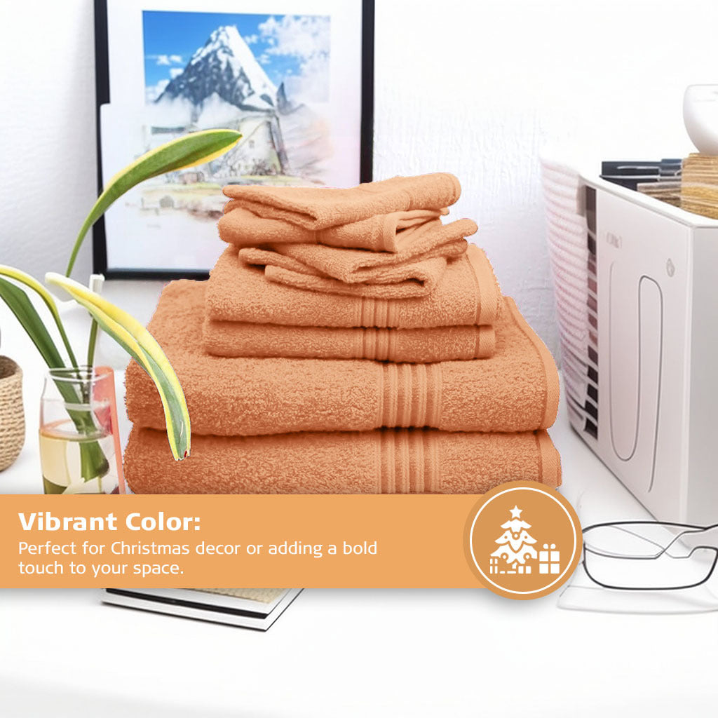 16 Piece Bath Towel Set, Red Towels, Luxury Cotton Towels, Soft & Skincare High Absorbent & Quick Drying, Ideal for Bathroom, Spa, Pool, Salons, Red C