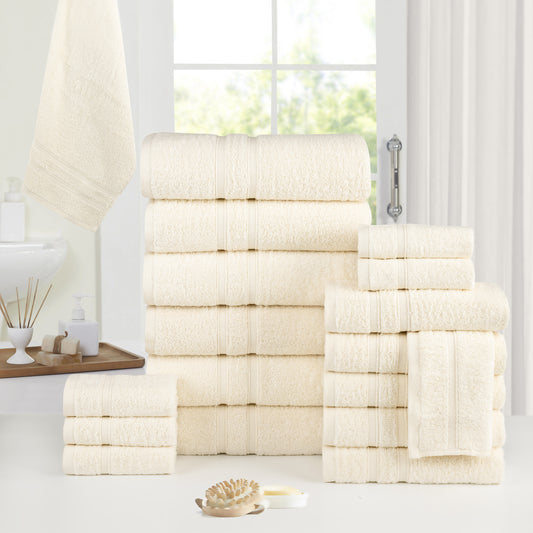 18 Piece Zero Twist Egyptian Cotton Towel Set