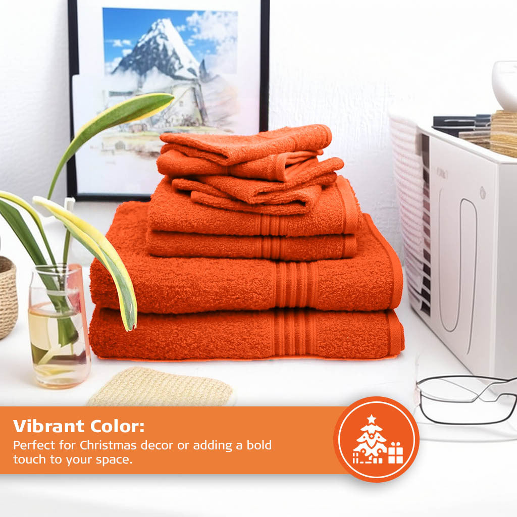 16 Piece Bath Towel Set, Red Towels, Luxury Cotton Towels, Soft & Skincare High Absorbent & Quick Drying, Ideal for Bathroom, Spa, Pool, Salons, Red C