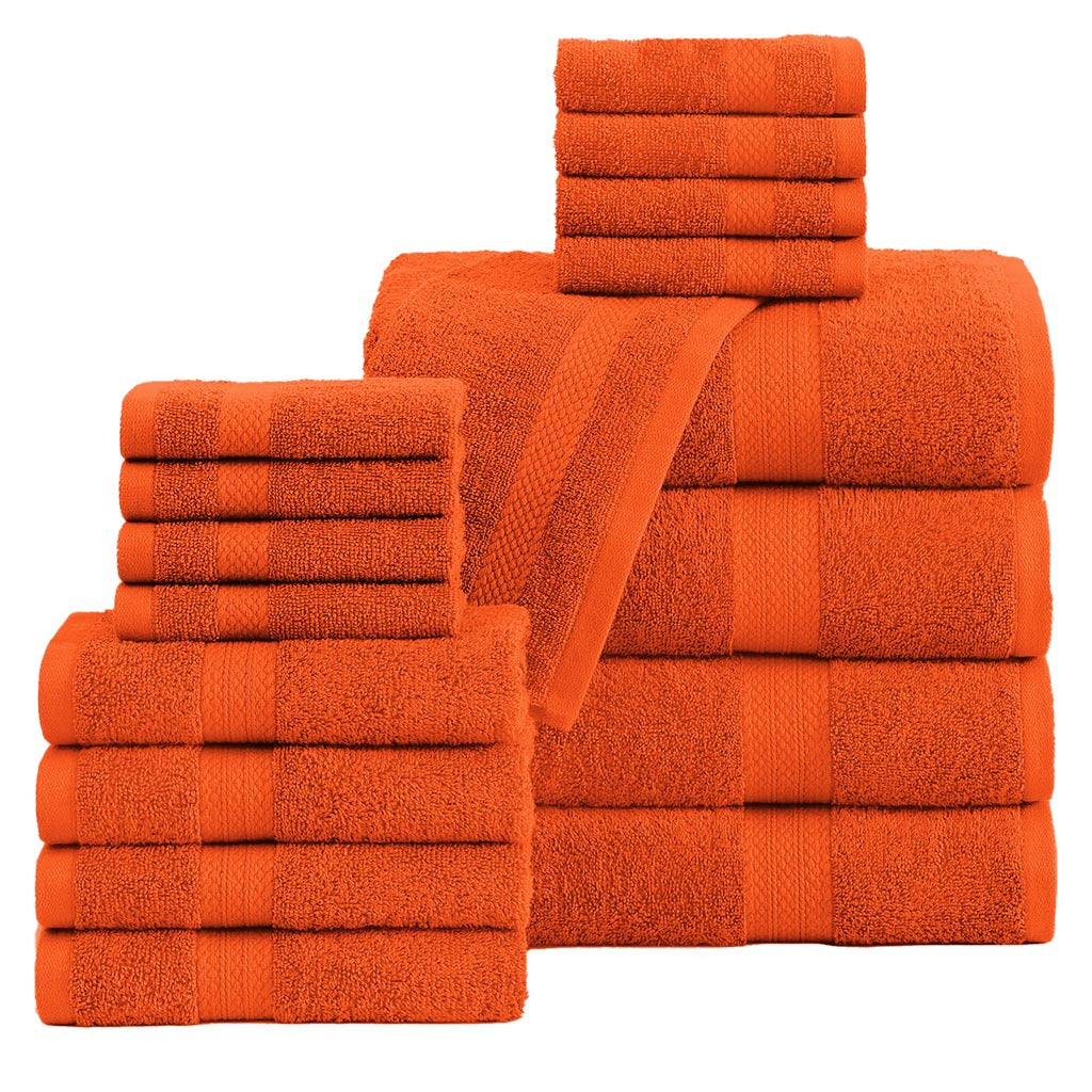 16 Piece Bath Towel Set, Red Towels, Luxury Cotton Towels, Soft & Skincare High Absorbent & Quick Drying, Ideal for Bathroom, Spa, Pool, Salons, Red C