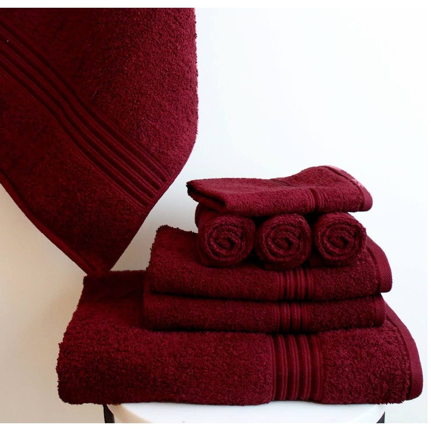 16 Piece Bath Towel Set, Red Towels, Luxury Cotton Towels, Soft & Skincare High Absorbent & Quick Drying, Ideal for Bathroom, Spa, Pool, Salons, Red C