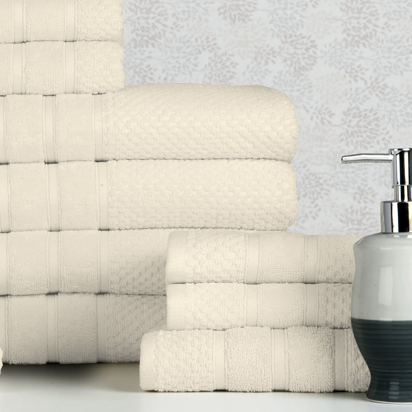 18 Piece 100% Egyptian Cotton Towel Set - Luxurious, Super Absorbent, Made in India - Includes Oversized 6 Bath towels, 6 hand towels, 6 washcloths