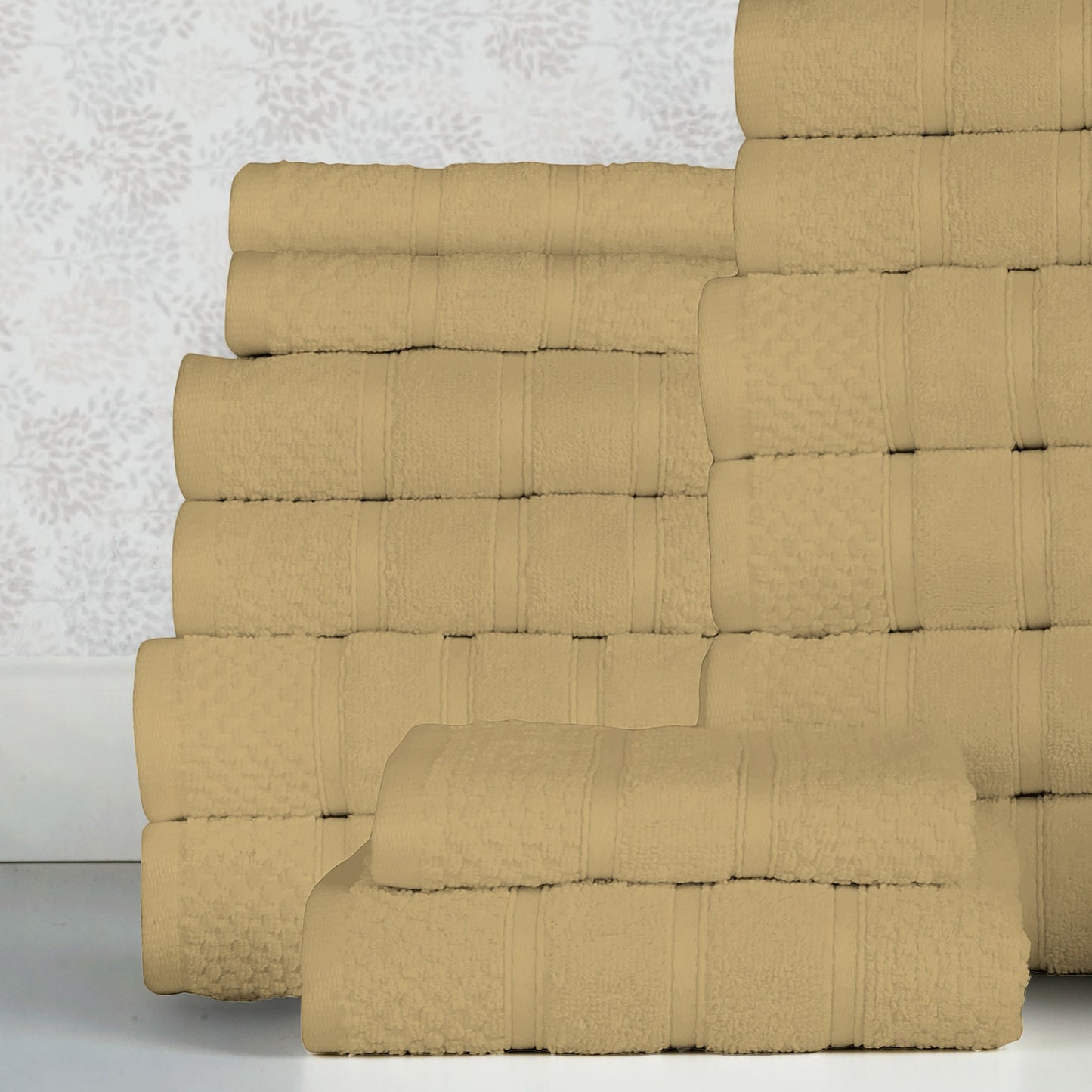 18 Piece 100% Egyptian Cotton Towel Set - Luxurious, Super Absorbent, Made in India - Includes Oversized 6 Bath towels, 6 hand towels, 6 washcloths