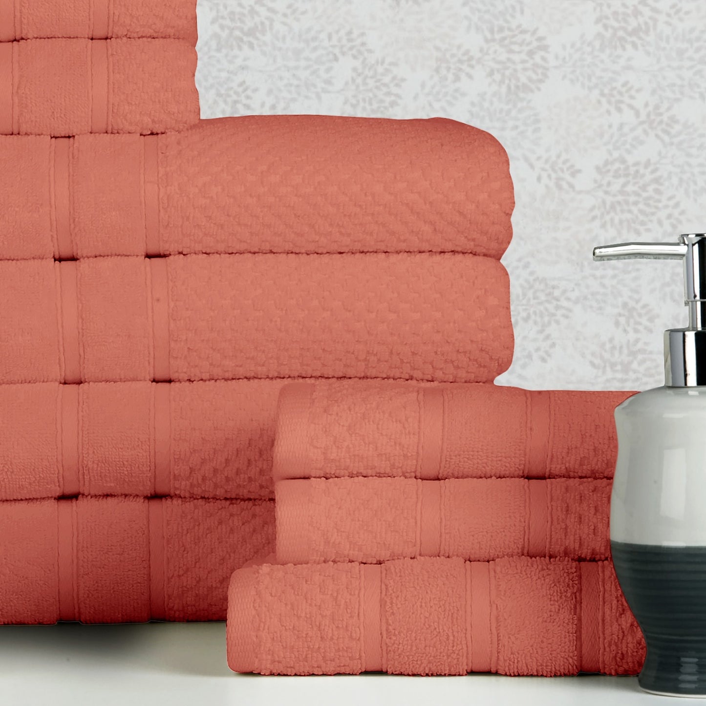 18 Piece 100% Egyptian Cotton Towel Set - Luxurious, Super Absorbent, Made in India - Includes Oversized 6 Bath towels, 6 hand towels, 6 washcloths