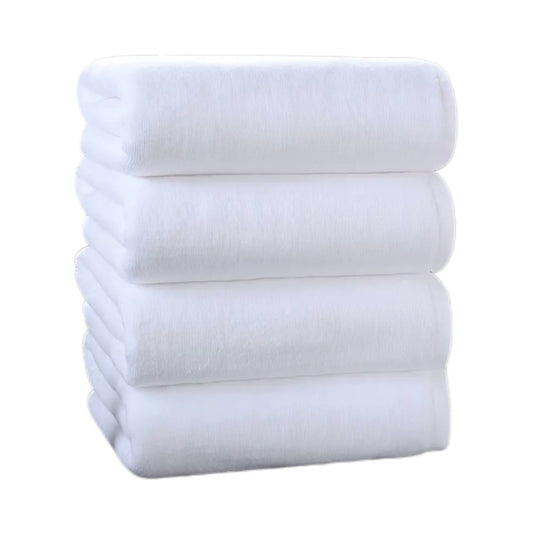 4 Piece Set 100% Cotton Bath Towels - Ultra-Soft, Absorbent, and Spa-Like, White 27 X55 inc