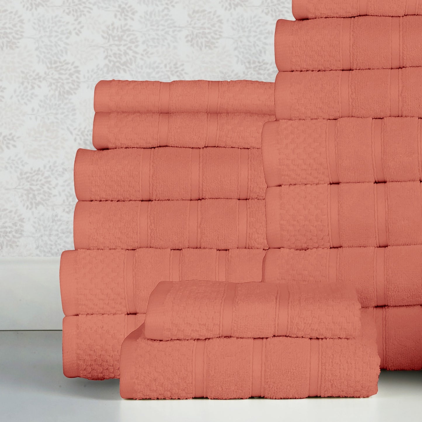 18 Piece 100% Egyptian Cotton Towel Set - Luxurious, Super Absorbent, Made in India - Includes Oversized 6 Bath towels, 6 hand towels, 6 washcloths