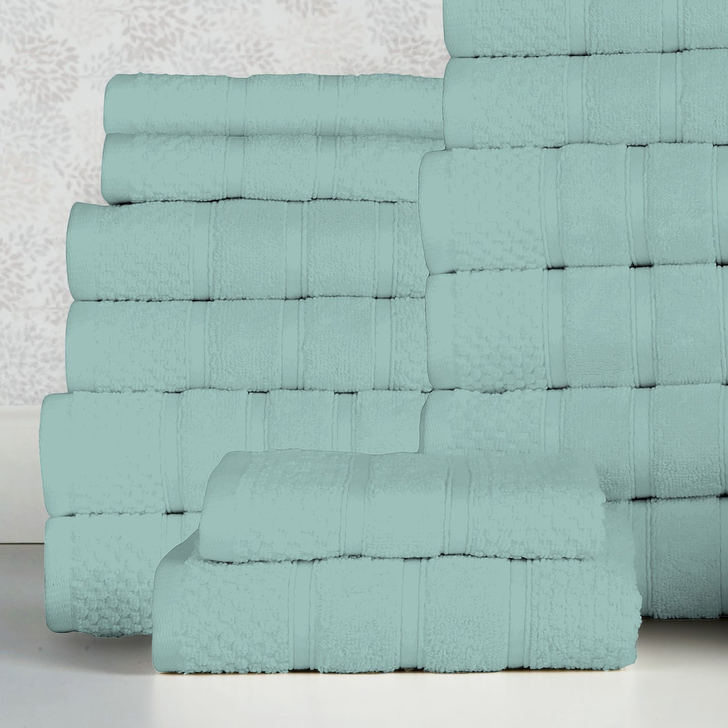 18 Piece 100% Egyptian Cotton Towel Set - Luxurious, Super Absorbent, Made in India - Includes Oversized 6 Bath towels, 6 hand towels, 6 washcloths