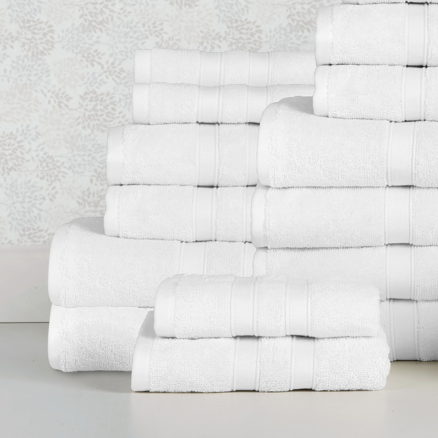 18 Piece 100% Egyptian Cotton Towel Set - Luxurious, Super Absorbent, Made in India - Includes Oversized 6 Bath towels, 6 hand towels, 6 washcloths