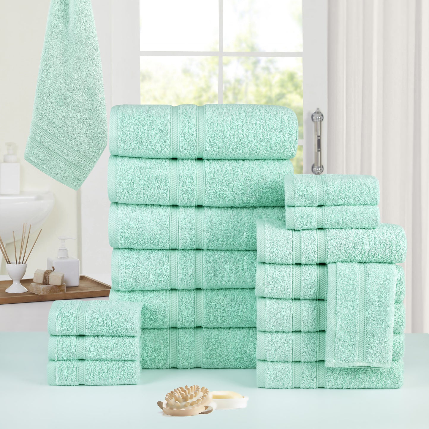 18 Piece Zero Twist Egyptian Cotton Towel Set